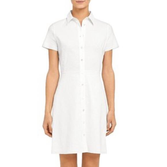 Theory White Linen Shirt Dress Button Minimalist Soft Girl Business Casual 10 - Picture 12 of 12